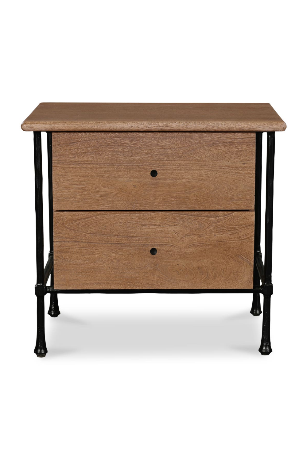   Modern European furniture - Wire-Brushed Acacia 2-Drawer Nightstand - www.oroa.com | Oroa.com