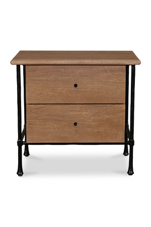   Modern European furniture - Wire-Brushed Acacia 2-Drawer Nightstand - www.oroa.com | Oroa.com