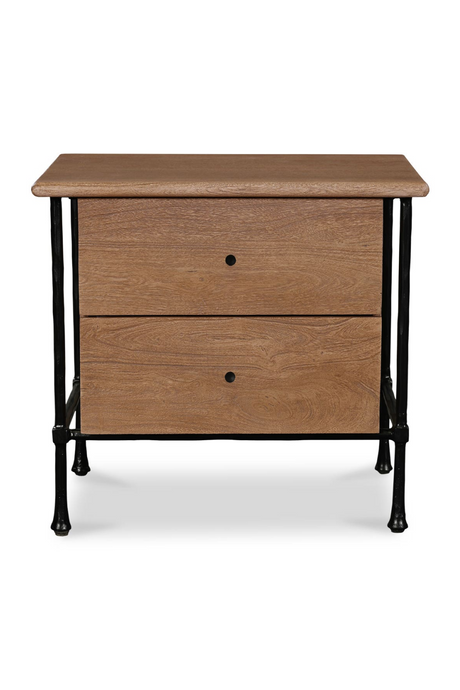   Modern European furniture - Wire-Brushed Acacia 2-Drawer Nightstand - www.oroa.com | Oroa.com