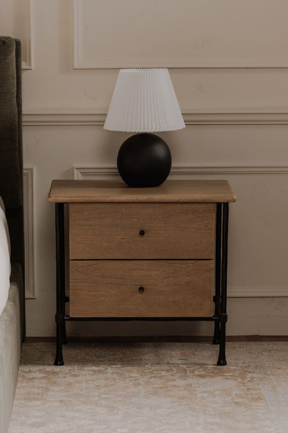   Modern European furniture - Wire-Brushed Acacia 2-Drawer Nightstand - www.oroa.com | Oroa.com