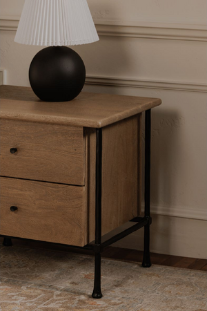   Modern European furniture - Wire-Brushed Acacia 2-Drawer Nightstand - www.oroa.com | Oroa.com
