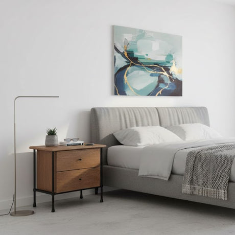   Modern European furniture - Wire-Brushed Acacia 2-Drawer Nightstand - www.oroa.com | Oroa.com