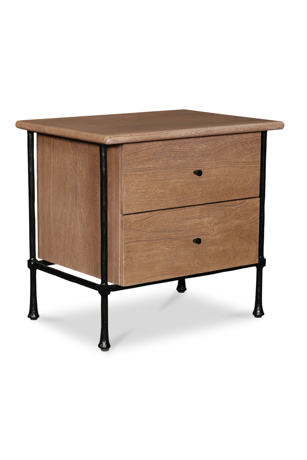   Modern European furniture - Wire-Brushed Acacia 2-Drawer Nightstand - www.oroa.com | Oroa.com