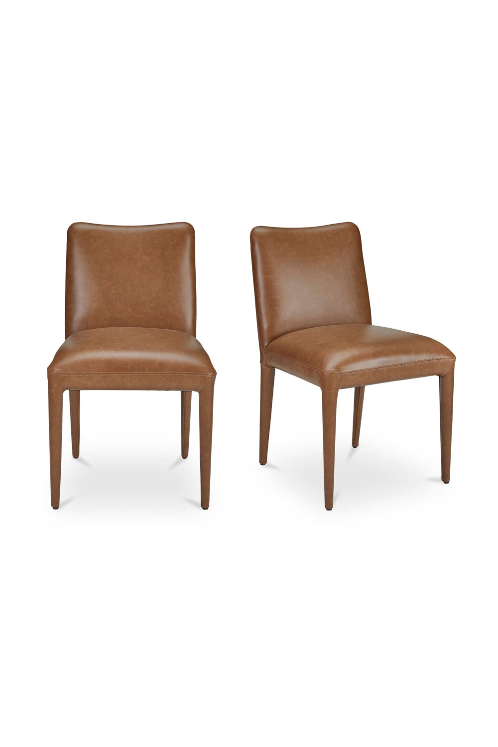  Modern European furniture - Brown Leather Dining Chair Set (2) - www.oroa.com | Oroa.com
