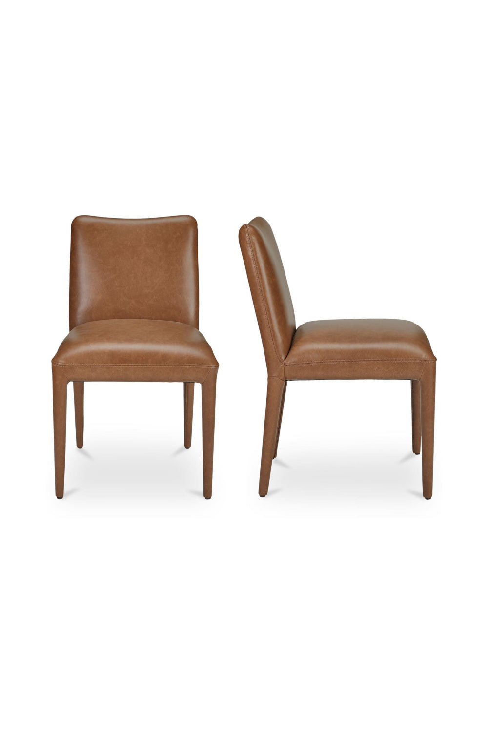   Modern European furniture - Brown Leather Dining Chair Set (2) - www.oroa.com | Oroa.com