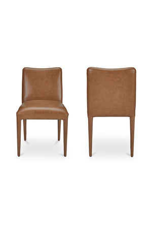   Modern European furniture - Brown Leather Dining Chair Set (2) - www.oroa.com | Oroa.com