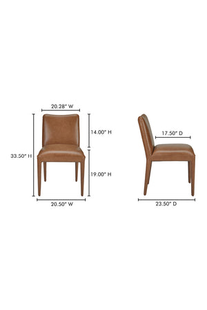   Modern European furniture - Brown Leather Dining Chair Set (2) - www.oroa.com | Oroa.com