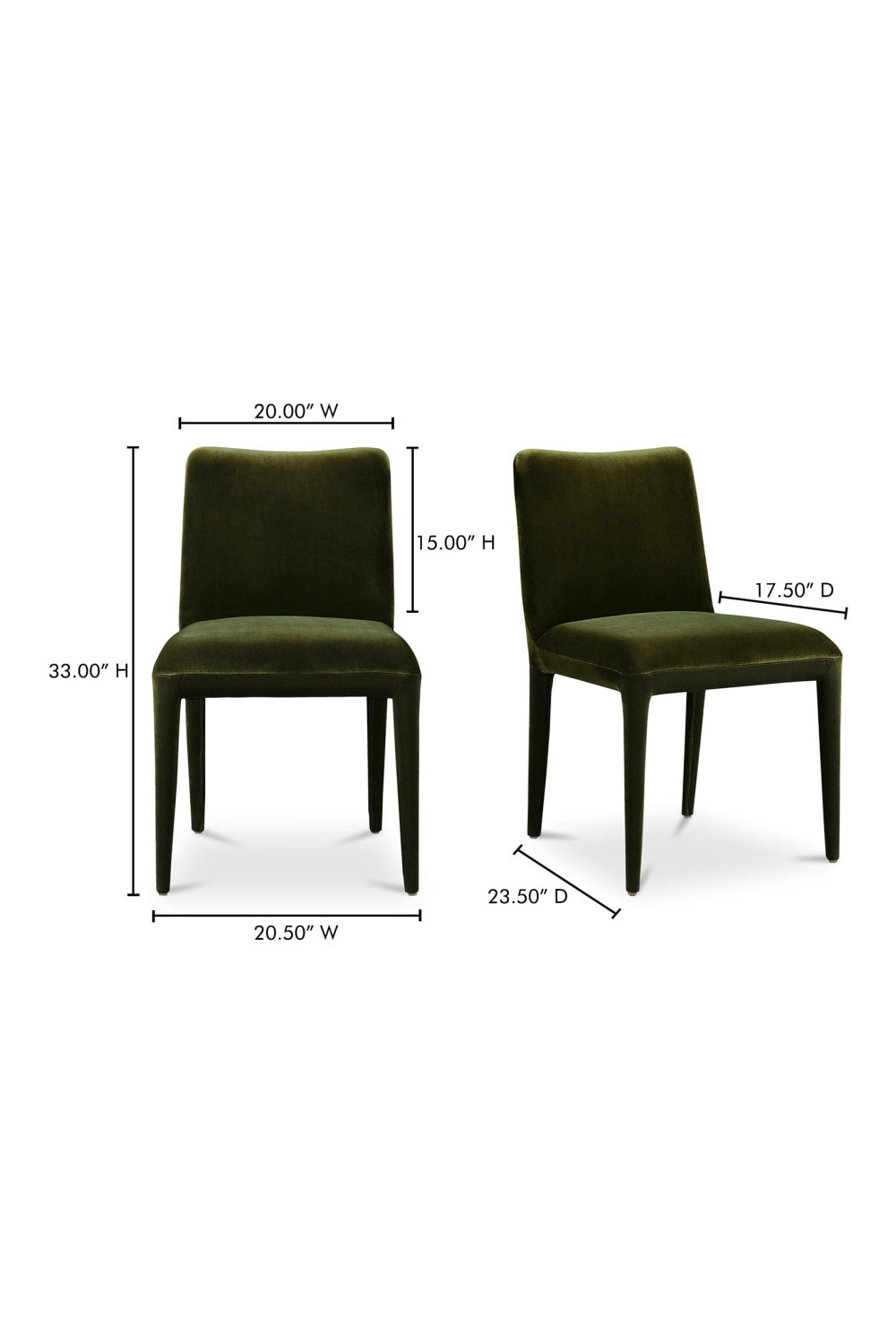   Modern European furniture - Green Velvet Dining Chairs (2) - www.oroa.com | Oroa.com