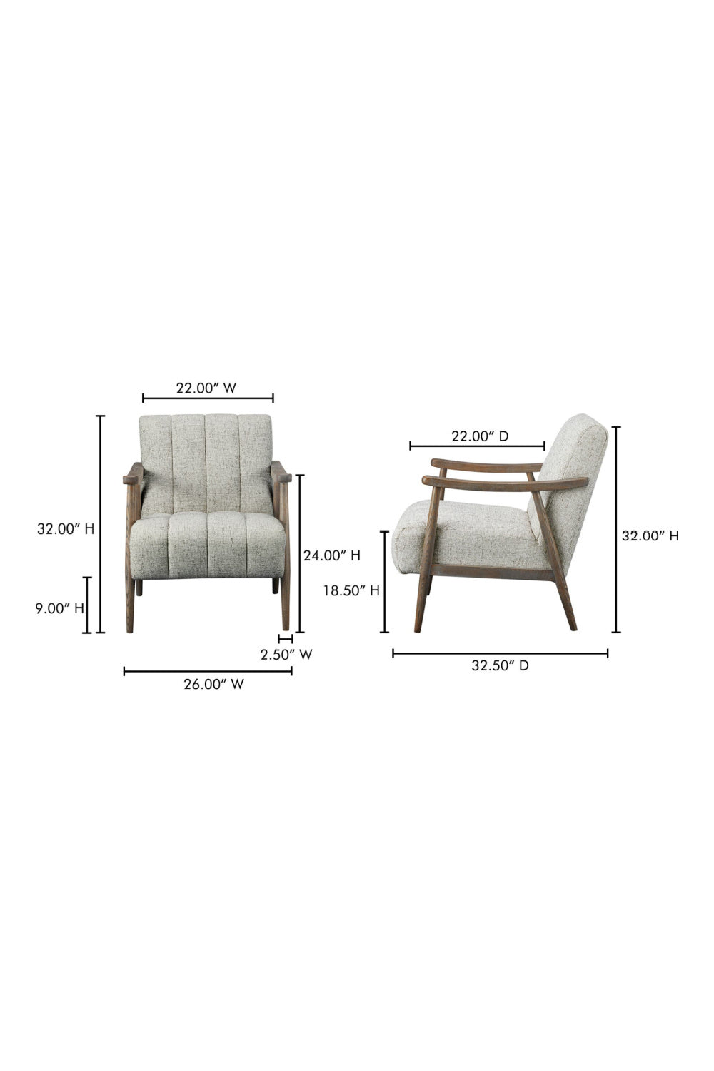   Modern European furniture - Beige Channeled Accent Chair - www.oroa.com | Oroa.com