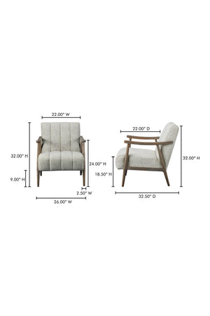   Modern European furniture - Beige Channeled Accent Chair - www.oroa.com | Oroa.com