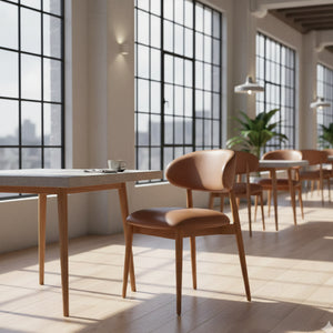   Modern European furniture - Brown Leather Dining Chair - www.oroa.com | Oroa.com