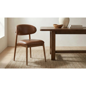   Modern European furniture - Brown Leather Dining Chair - www.oroa.com | Oroa.com