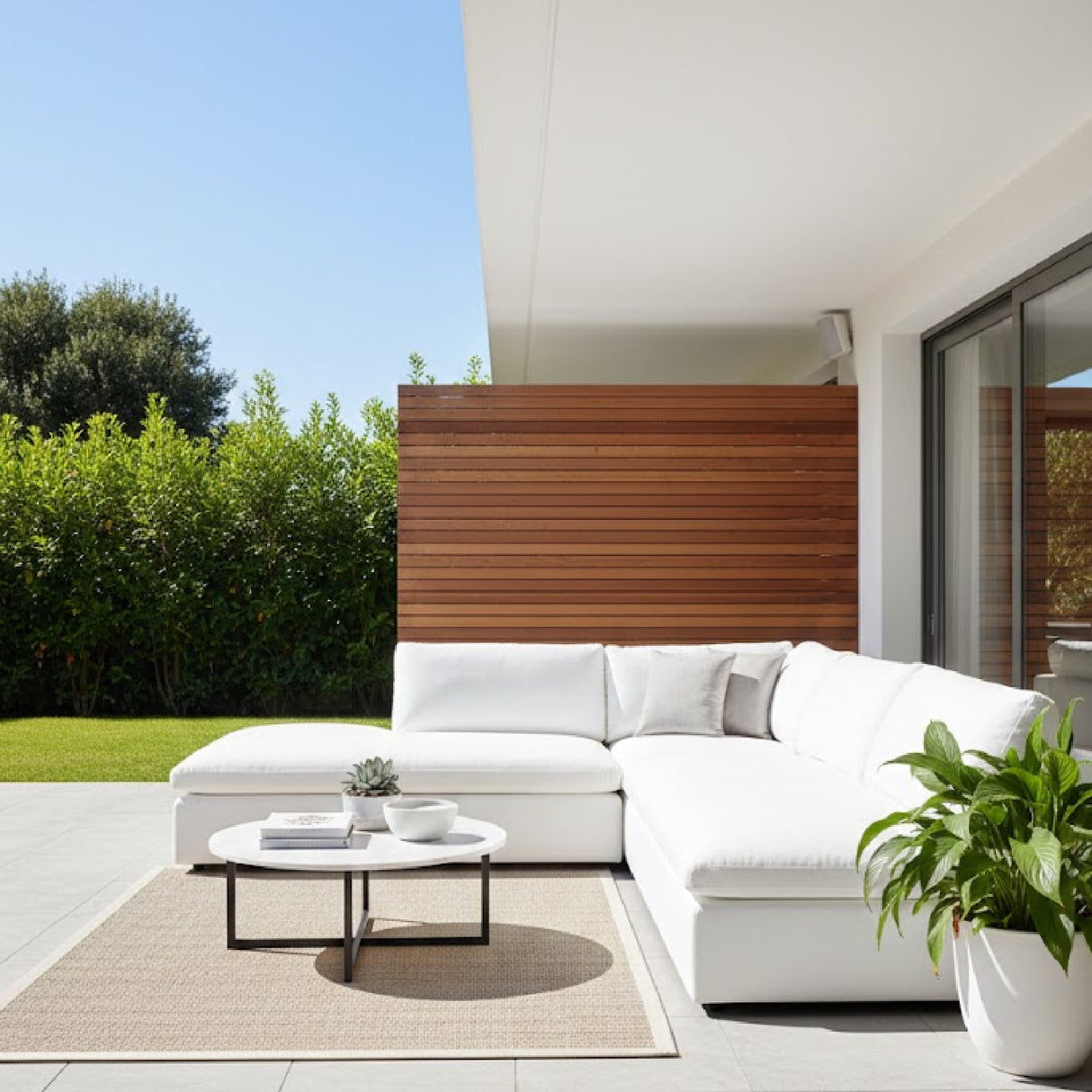   Modern European furniture - 2-Piece White Outdoor Modular Sofa - www.oroa.com | Oroa.com