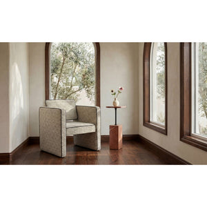   Beige Weave Piped Accent Chair | Oroa.com