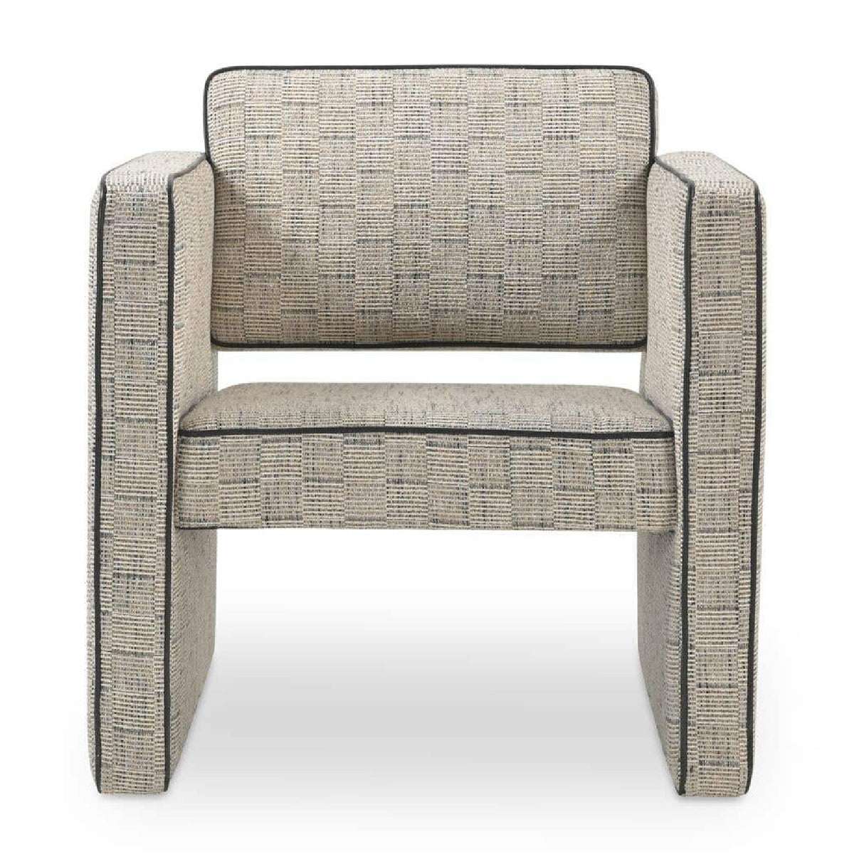   Beige Weave Piped Accent Chair | Oroa.com
