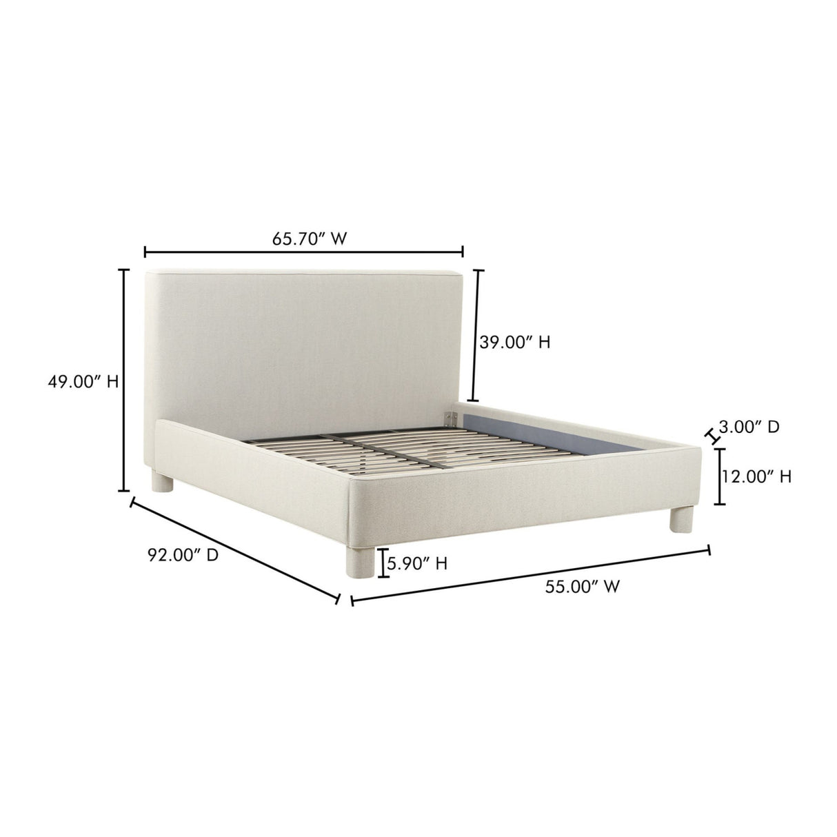   Modern European furniture - Gray Minimalist Bed - www.oroa.com | Oroa.com