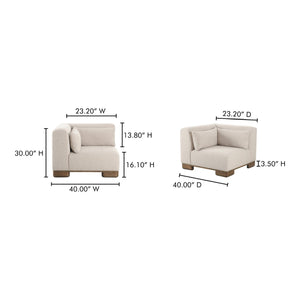   Modern European furniture - Beige Corner Chair - www.oroa.com | Oroa.com