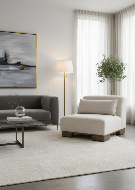   Modern European furniture - Cream Fabric Slipper Chair - www.oroa.com | Oroa.com