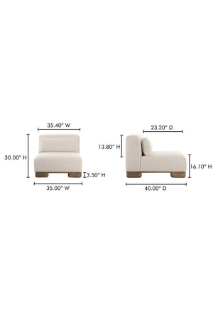   Modern European furniture - Cream Fabric Slipper Chair - www.oroa.com | Oroa.com