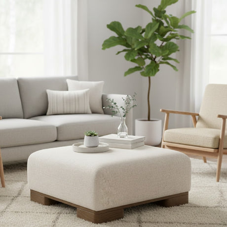   Modern European furniture - Beige Fabric Ottoman - www.oroa.com | Oroa.com