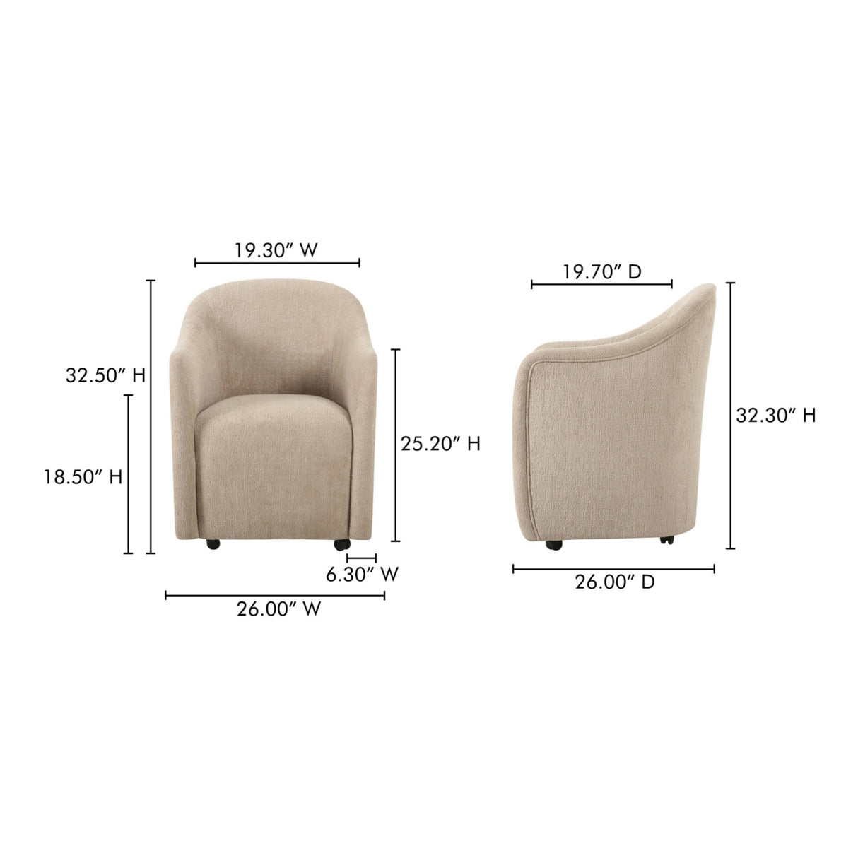   Modern European furniture - Barrel-Inspired Rolling Dining Chair - www.oroa.com | Oroa.com
