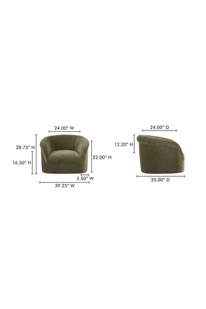   Modern European furniture - Velvet Rolled-Arm Lounge Chair - www.oroa.com | Oroa.com