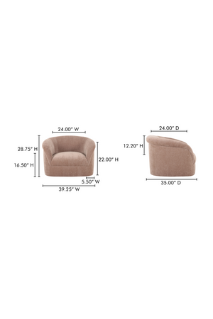   Modern European furniture - Velvet Rolled-Arm Lounge Chair - www.oroa.com | Oroa.com