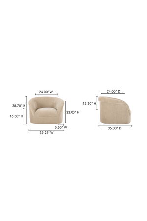   Modern European furniture - Velvet Rolled-Arm Lounge Chair - www.oroa.com | Oroa.com