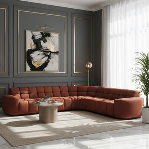   Square-Tufted L-Shaped Sectional Sofa | Oroa.com