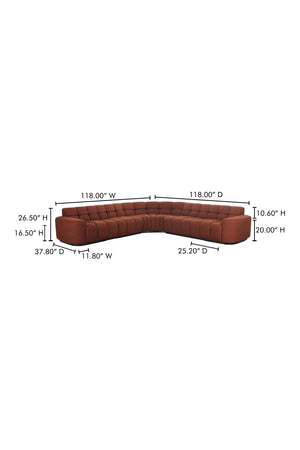   Modern European furniture - Square-Tufted L-Shaped Sectional Sofa - www.oroa.com | Oroa.com