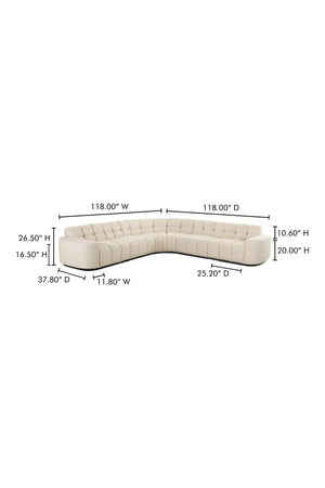   Modern European furniture - Square-Tufted L-Shaped Sectional Sofa - www.oroa.com | Oroa.com