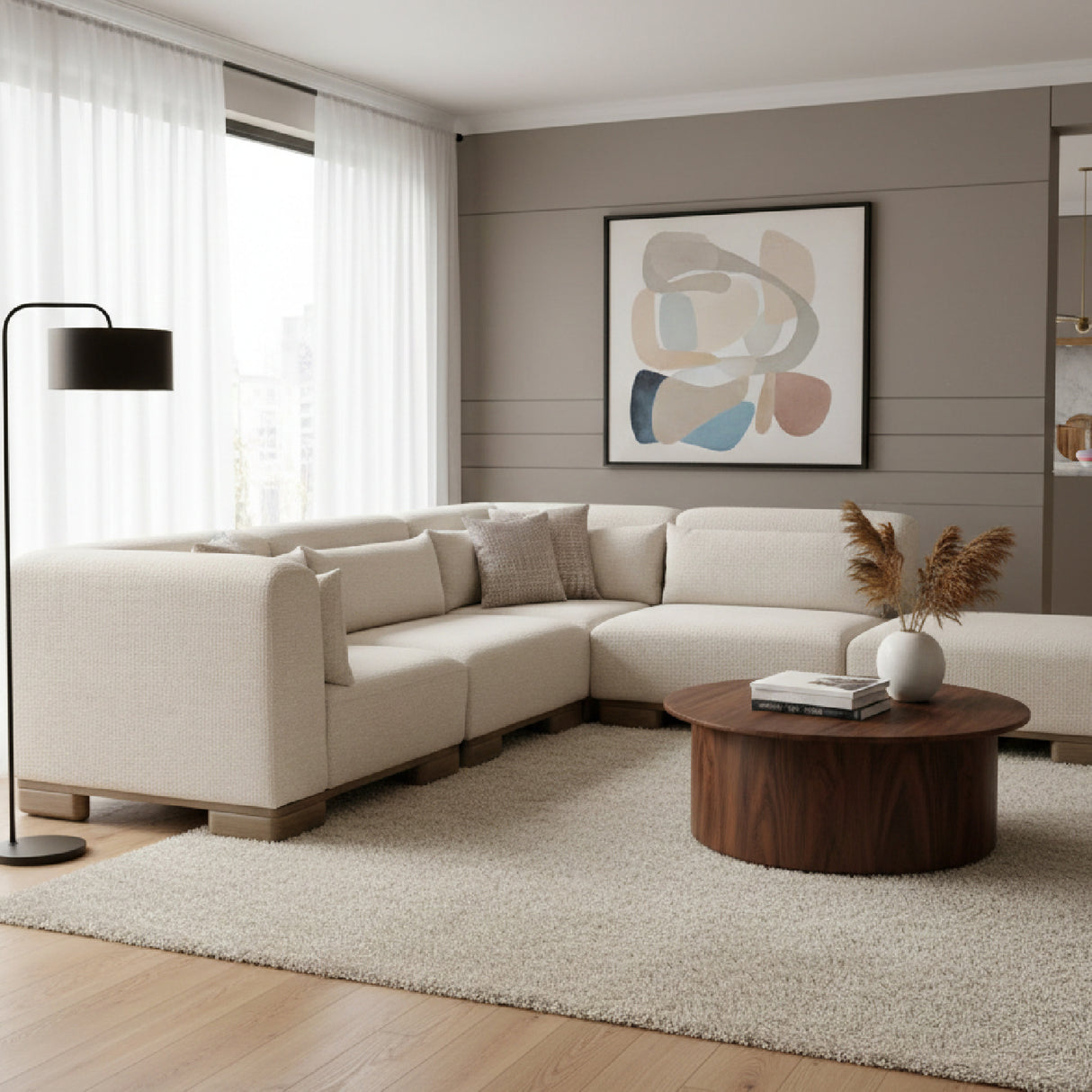   Modern European furniture - Beige Modular Sofa - www.oroa.com | Oroa.com