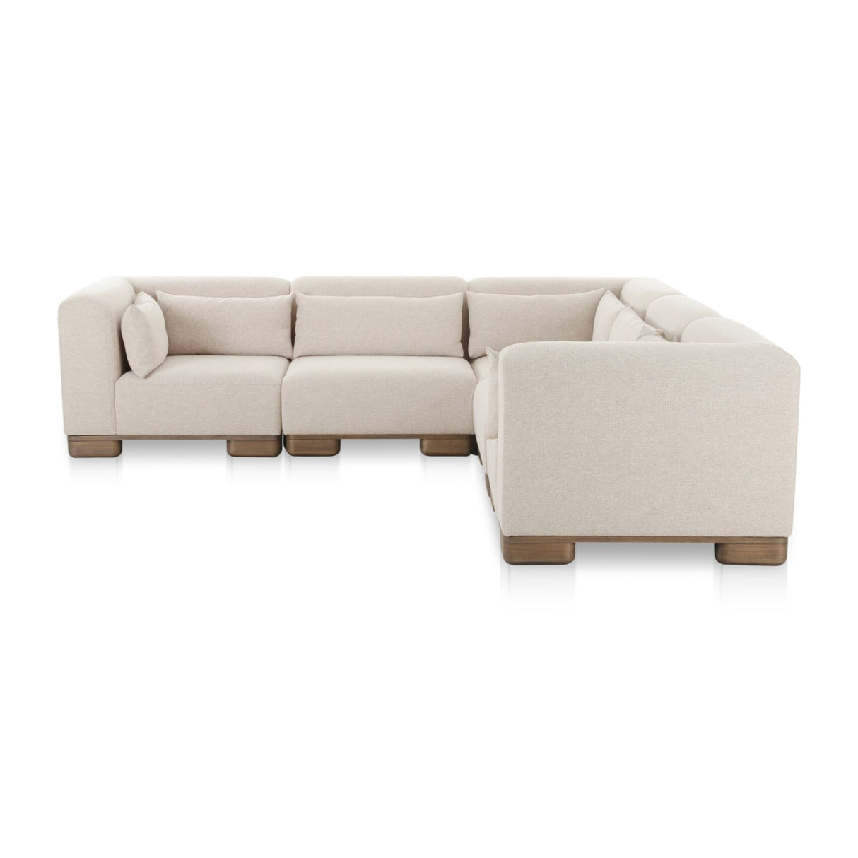   Modern European furniture - Beige L-Shaped Modular Sofa - www.oroa.com | Oroa.com