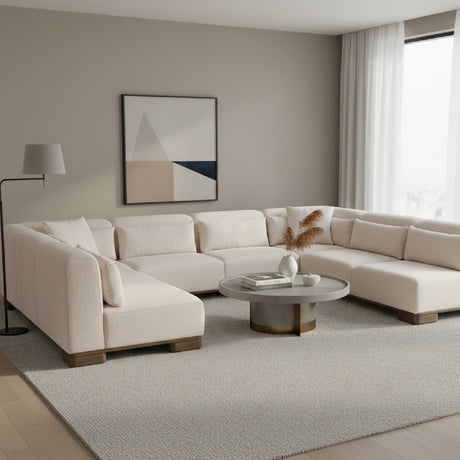   Modern European furniture - Beige U-Shaped Modular Sofa - www.oroa.com | Oroa.com