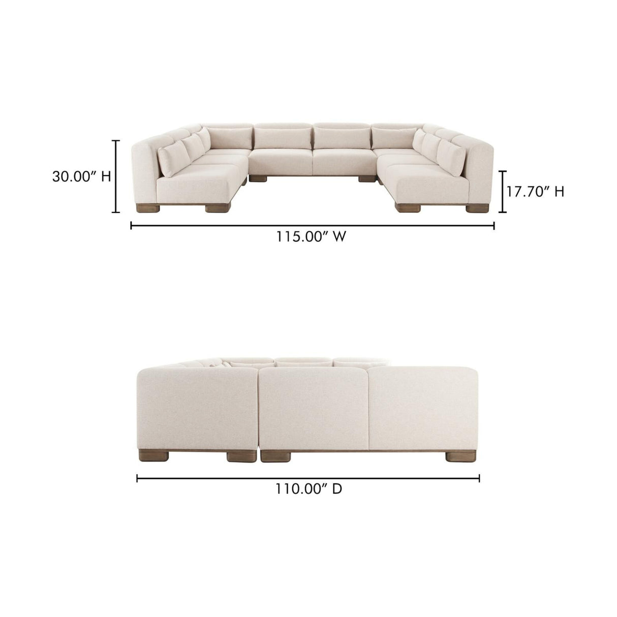   Modern European furniture - Beige U-Shaped Modular Sofa - www.oroa.com | Oroa.com