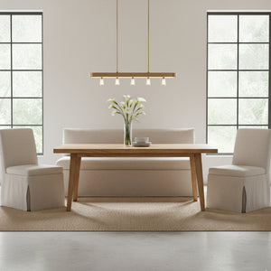   Modern European furniture - Beige Dining Bench Slipcover - www.oroa.com | Oroa.com