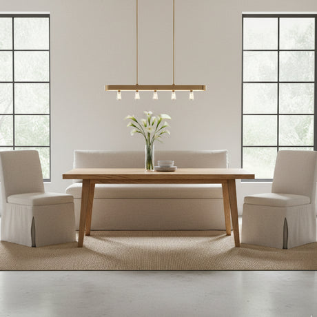   Modern European furniture - Beige Dining Bench Slipcover - www.oroa.com | Oroa.com