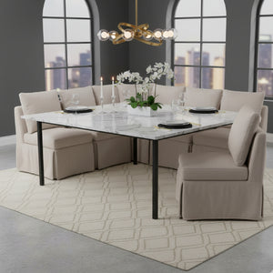   Modern European furniture - Beige Corner Dining Chair Slipcover - www.oroa.com | Oroa.com