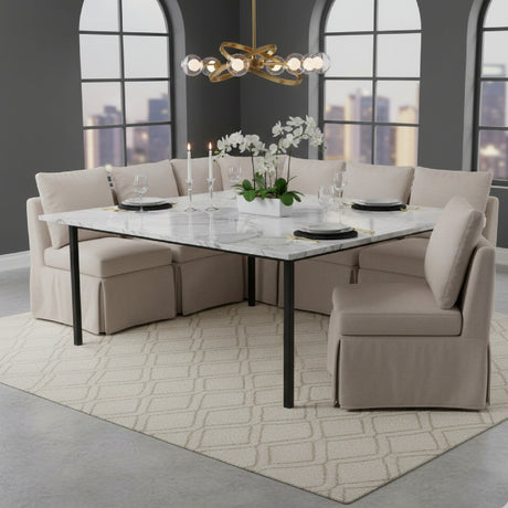   Modern European furniture - Beige Corner Dining Chair Slipcover - www.oroa.com | Oroa.com