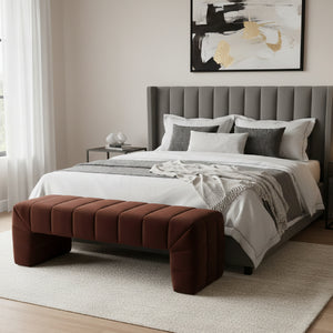   Modern European furniture - Brown Upholstered Bench - www.oroa.com | Oroa.com