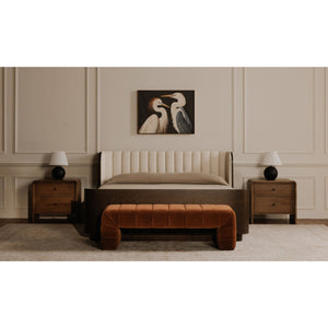   Modern European furniture - Brown Upholstered Bench - www.oroa.com | Oroa.com