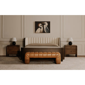   Modern European furniture - Brown Upholstered Bench - www.oroa.com | Oroa.com