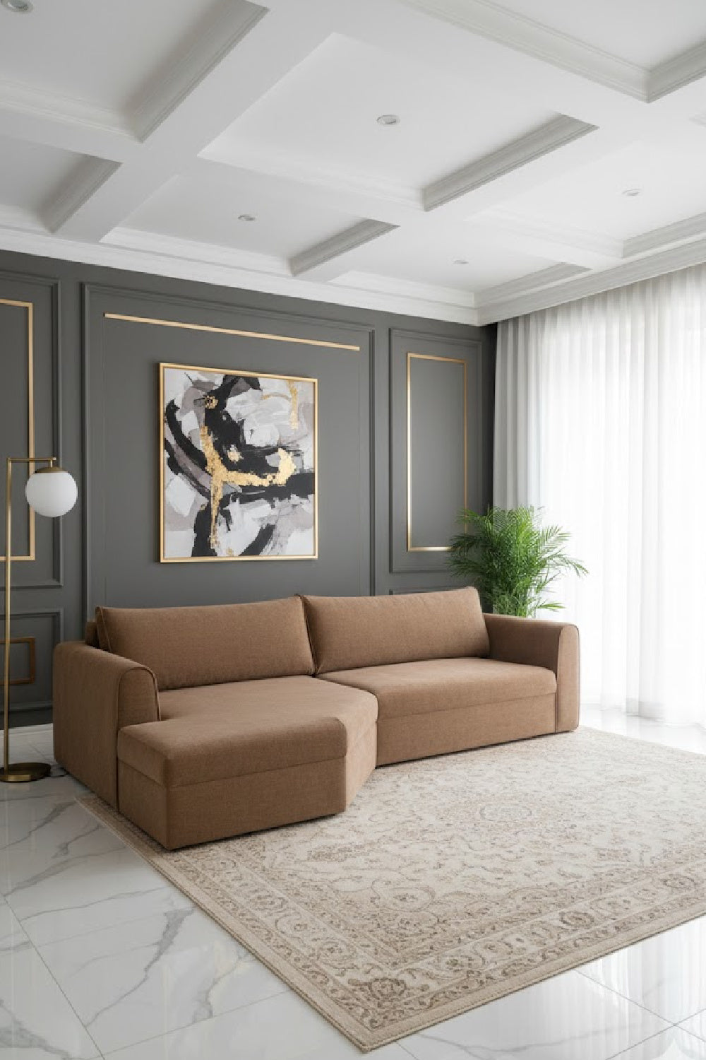   Modern European furniture - Weave Fabric Sectional Sofa - www.oroa.com | Oroa.com