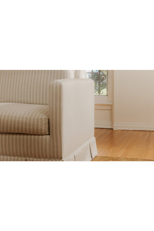   Beige Pleated Skirt Fabric Sofa | Oroa.com