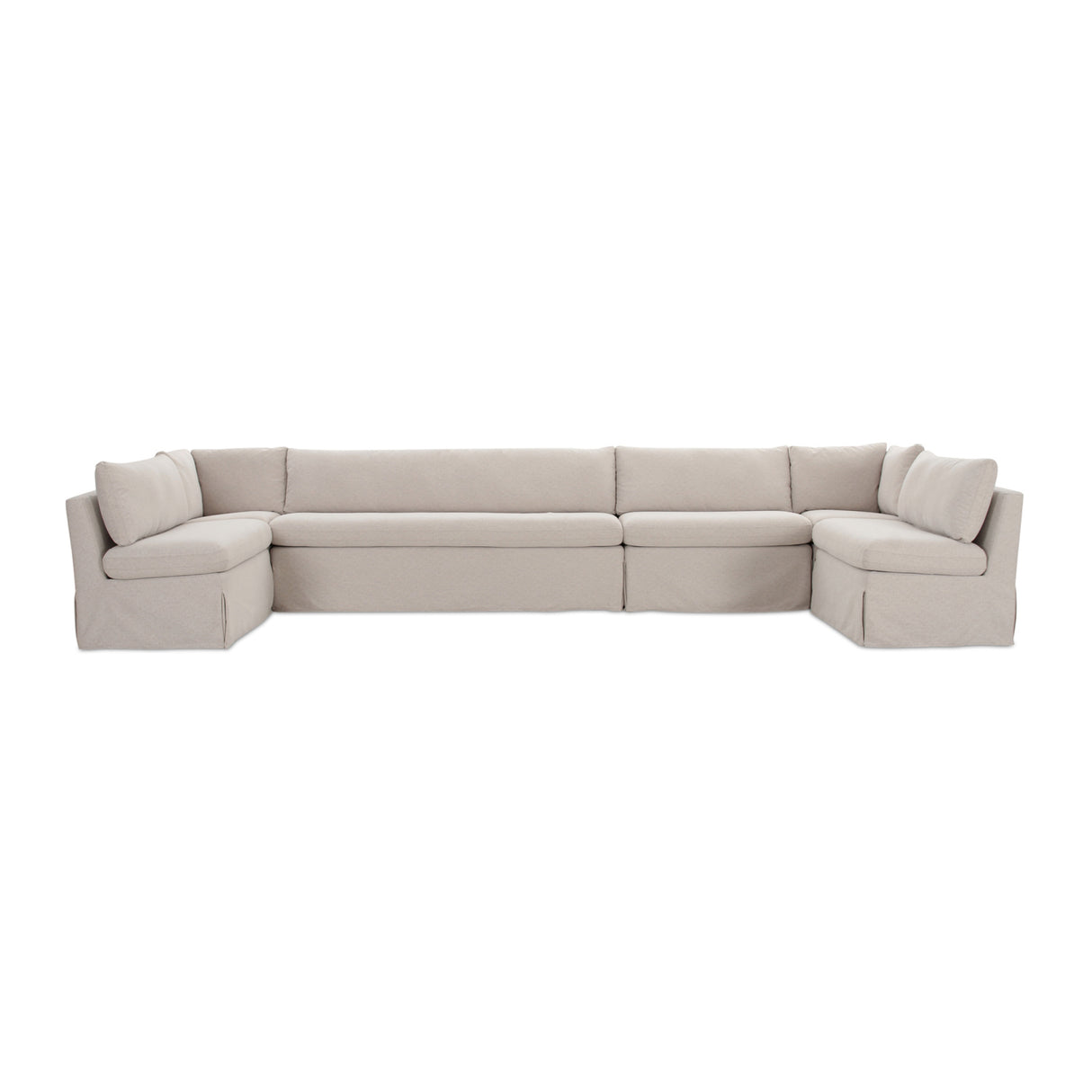   Modern European furniture - Beige U-Shaped Dining Banquette Slipcover L - www.oroa.com | Oroa.com