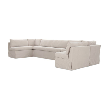   Modern European furniture - Beige U-Shaped Dining Banquette Slipcover L - www.oroa.com | Oroa.com