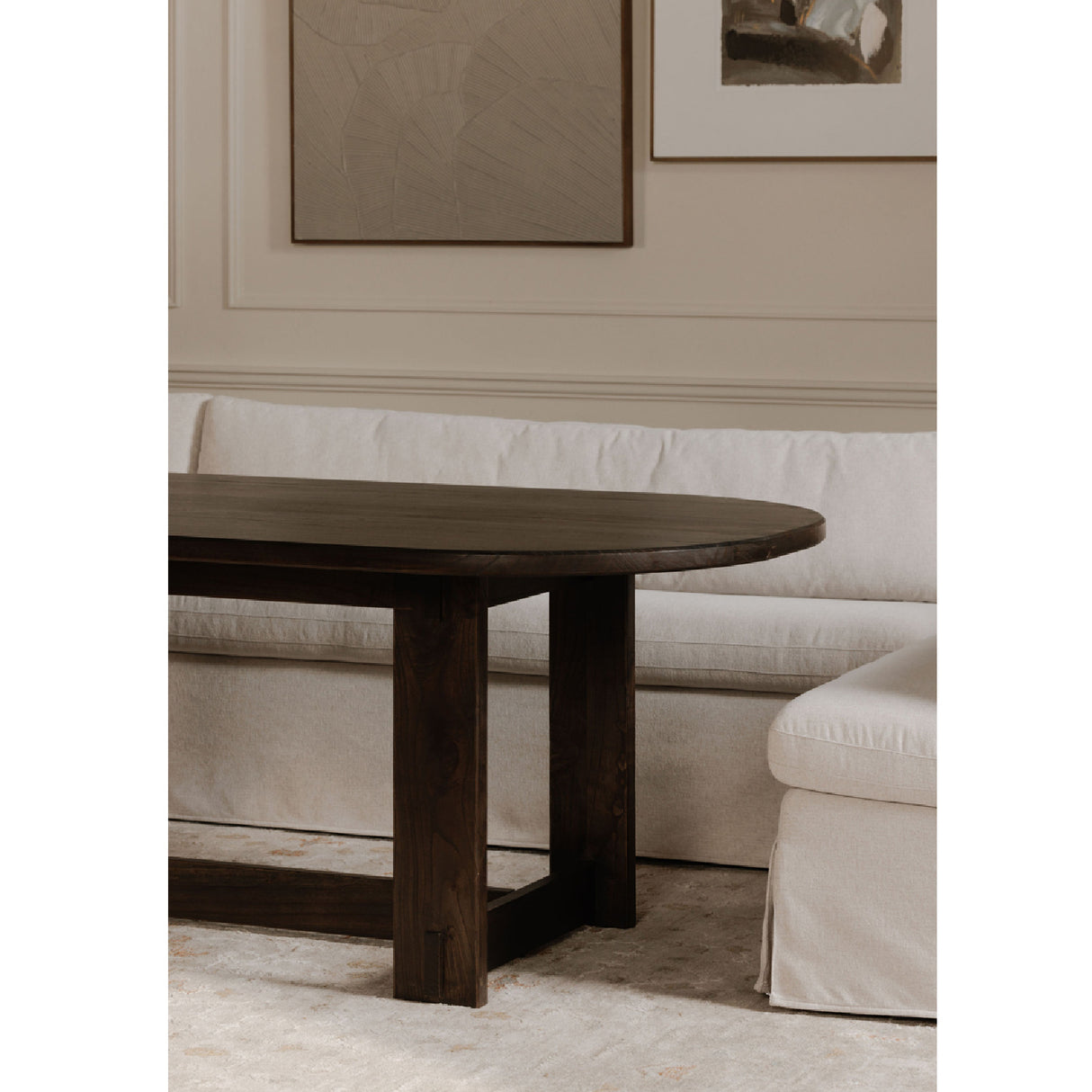   Modern European furniture - Beige L-Shaped Dining Banquette Slipcover XS - www.oroa.com | Oroa.com