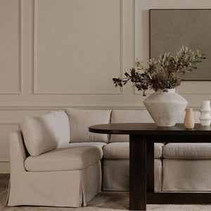   Modern European furniture - Beige L-Shaped Dining Banquette Slipcover S - www.oroa.com | Oroa.com