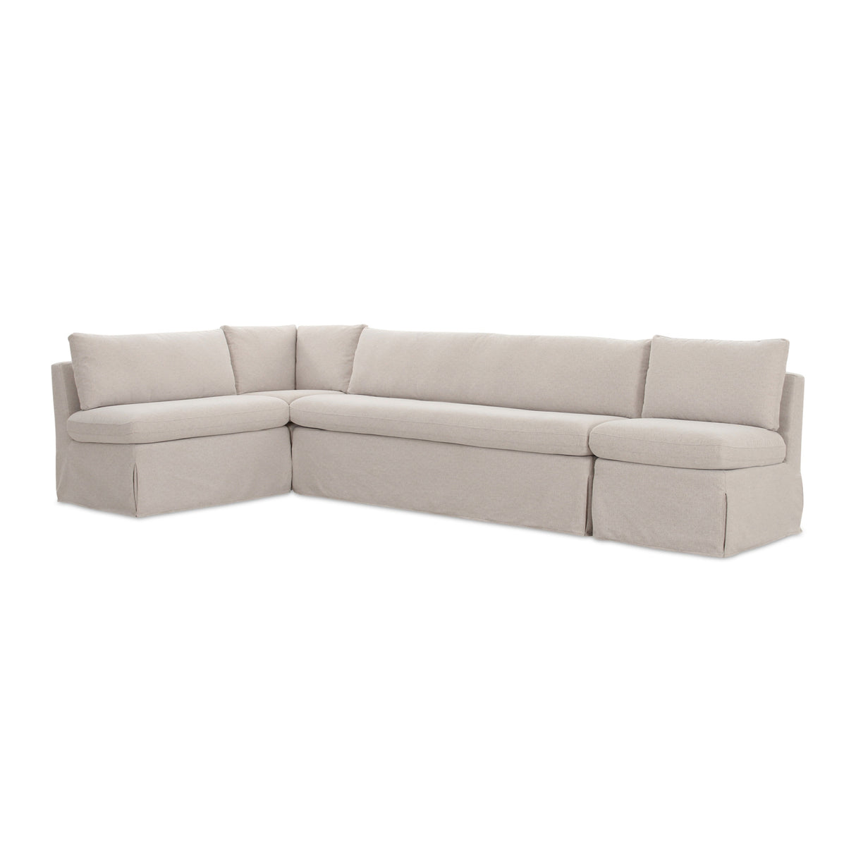   Modern European furniture - Beige L-Shaped Dining Banquette Slipcover M - www.oroa.com | Oroa.com