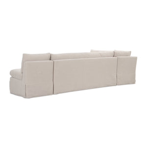   Modern European furniture - Beige L-Shaped Dining Banquette Slipcover M - www.oroa.com | Oroa.com
